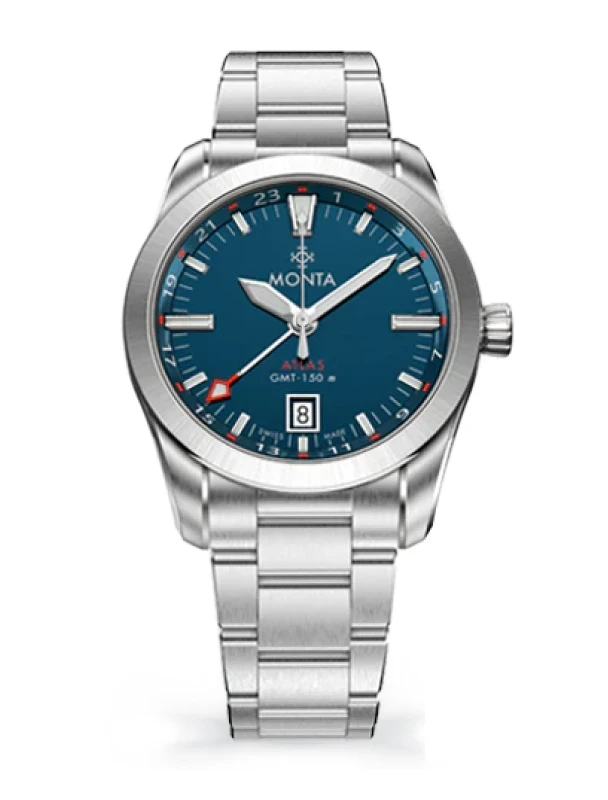Monta Atlas 24-Hour with Date 38.5mm Ref:atlas-monta-blue-dial