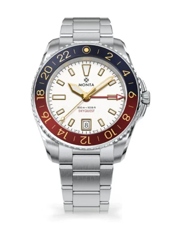 Monta Skyquest 24-Hour with Date 40.7mm Ref:skyquest-gilt-dial-bi-color-aluminum-bezel-1
