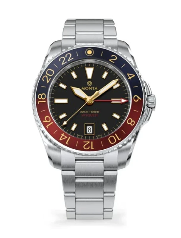 Monta Skyquest 24-Hour with Date 40.7mm Ref:skyquest-gilt-dial-bi-color-aluminum-bezel